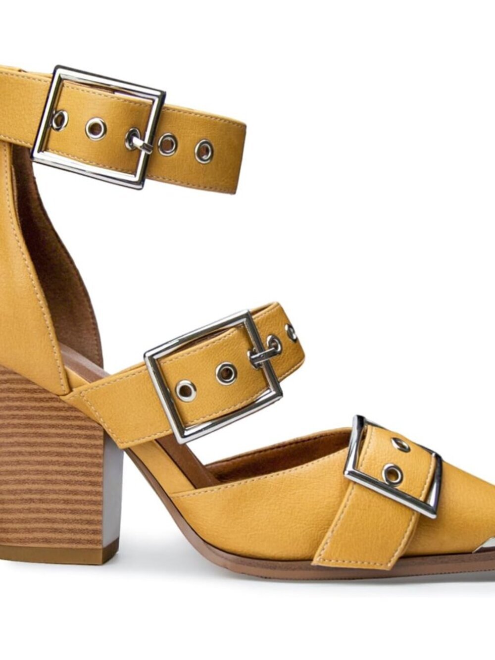 Women's Banana Western Sandals Chunky Wedge Heels Pointed Pumps Ankle Shoes